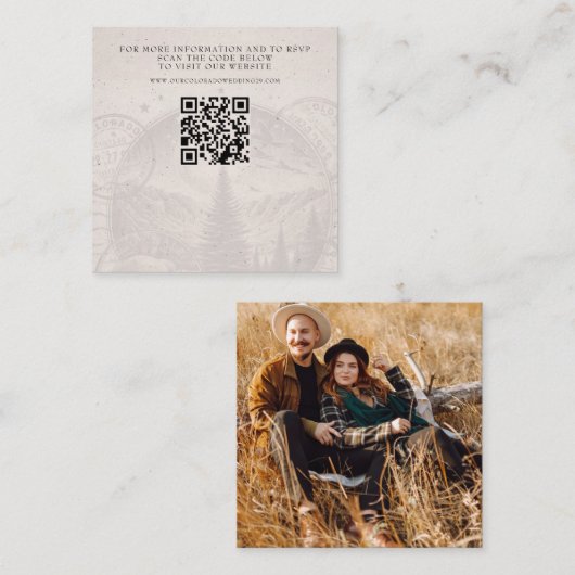 Colorado Passport Wedding QR Informatiekaartje (Voorkant / Achterkant)