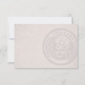Colorado Passport Wedding RSVP Kaart (Achterkant)