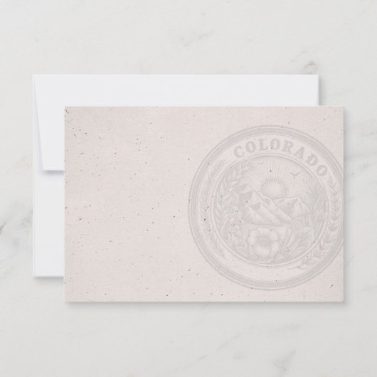 Colorado Passport Wedding RSVP Kaart (Achterkant)
