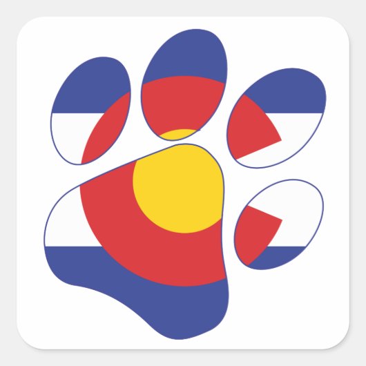 Colorado-Paw-Print-1 Vierkante Sticker (Voorkant)