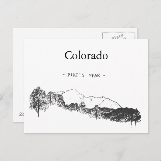 Colorado Pikes Peak Briefkaart (Voorkant / Achterkant)