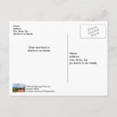 Colorado Pikes Peak Evening Hike Briefkaart (Achterkant)