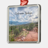Colorado Pikes Peak Evening Hike Square Ornament (Links)