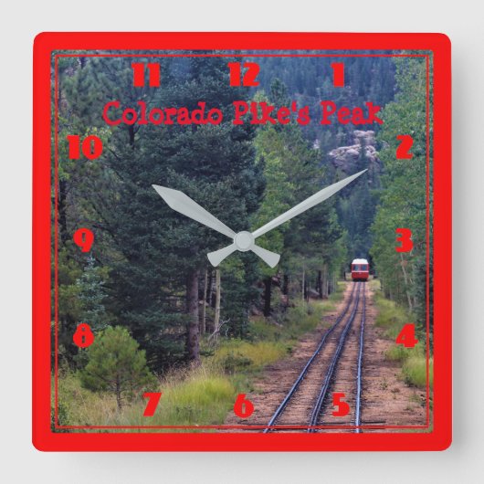Colorado Pike's Peak Square Clock Vierkante Klok (Voorkant)
