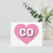 Colorado Pink Heart - Ik hou van CO Briefkaart (Staand voorkant)