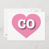 Colorado Pink Heart - Ik hou van CO Briefkaart (Voorkant / Achterkant)