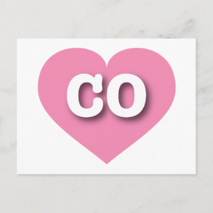 Colorado Pink Heart - Ik hou van CO Briefkaart