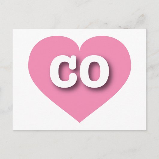 Colorado Pink Heart - Ik hou van CO Briefkaart (Voorkant)