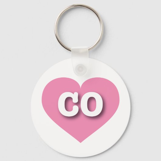 Colorado Pink Heart - Ik hou van CO Sleutelhanger (Voorkant)