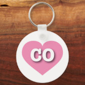 Colorado Pink Heart - Ik hou van CO Sleutelhanger (Voorkant)