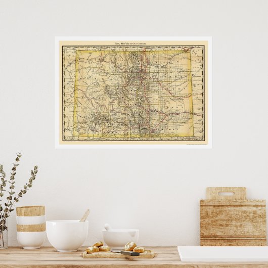 Colorado Railroad Map 1879 Poster (Keuken)