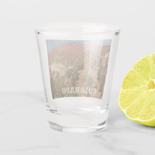 Colorado Red Rocks Landschap Shot Glas (Achterkant)