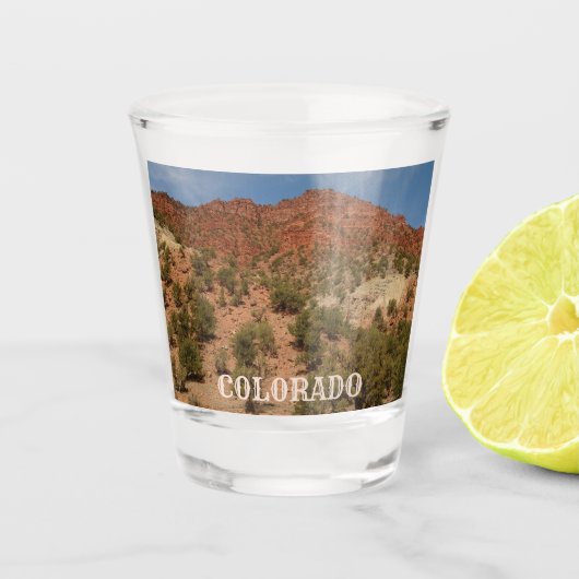 Colorado Red Rocks Landschap Shot Glas (Voorkant)