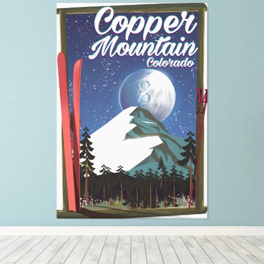 Colorado-reisposter Copper Mountain Canvas Afdruk (Insitu (Houten vloer))