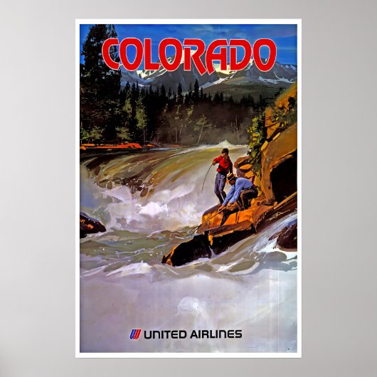 Colorado Reisposter Vissen Kunst Retro Prin Poster (Voorkant)