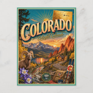 Colorado Retro Reis Souvenir Prentbriefkaart Briefkaart