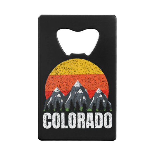Colorado Retro Sunset Creditkaart Flessenopener (Voorkant)