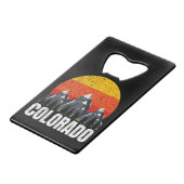Colorado Retro Sunset Creditkaart Flessenopener (Voorkant Gekanteld)