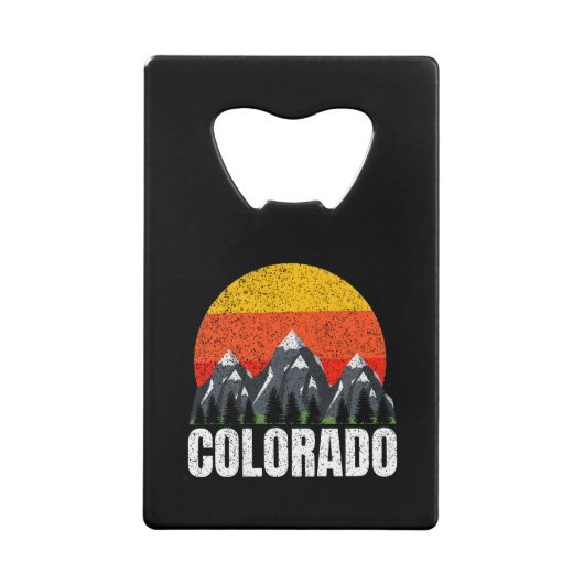 Colorado Retro Sunset Creditkaart Flessenopener (Voorkant)