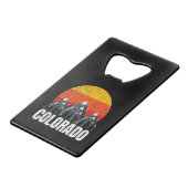 Colorado Retro Sunset Creditkaart Flessenopener (Voorkant Gekanteld)