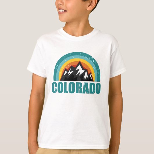 Colorado Retro Sunset geeft Amerikaanse staten T-shirt (Voorkant)