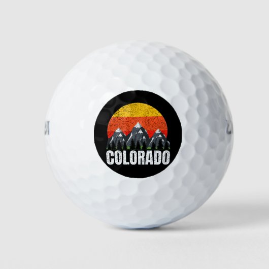 Colorado Retro Sunset Golfballen (Voorkant)