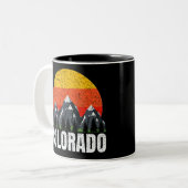 Colorado Retro Sunset Tweekleurige Koffiemok (Voorkant links)