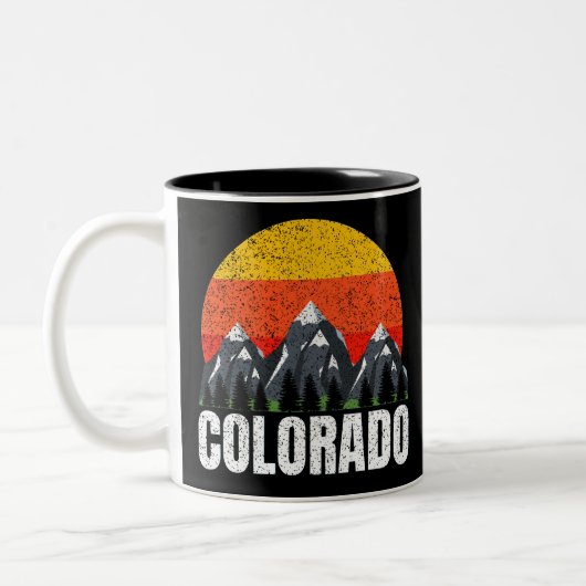 Colorado Retro Sunset Tweekleurige Koffiemok (Links)