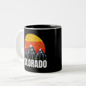 Colorado Retro Sunset Tweekleurige Koffiemok (Voorkant links)