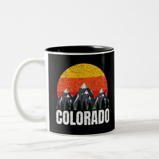 Colorado Retro Sunset Tweekleurige Koffiemok (Links)
