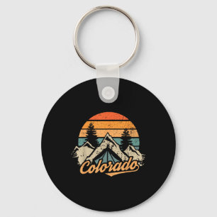 Colorado - Retro Vintage Bergen Natuur Wandel C Sleutelhanger
