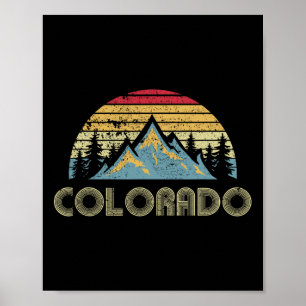 Colorado - Retro Vintage Bergen Natuur Wandelen Poster