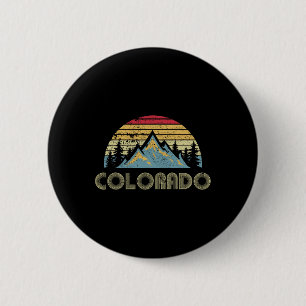 Colorado - Retro Vintage Bergen Natuur Wandelen Ronde Button 5,7 Cm