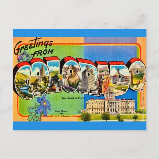 Colorado Retro Wenskaart Briefkaart (Voorkant)