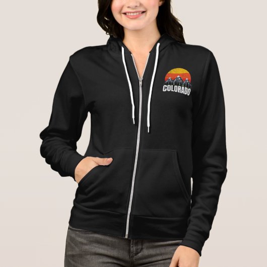 Colorado Retro Zonsondergang Hoodie (Voorkant)