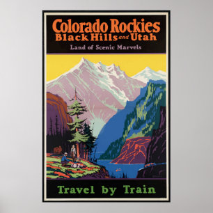 Colorado Rockies en Utah Vintage Travel Poster