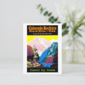  Colorado Rockies Travel Poster Briefkaart (Staand voorkant)