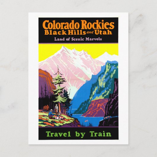  Colorado Rockies Travel Poster Briefkaart (Voorkant)