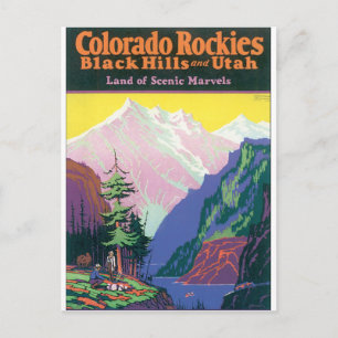 Colorado Rockies Vintage Travel Poster Artwork. Briefkaart