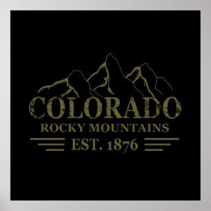colorado rocky bergstaat poster