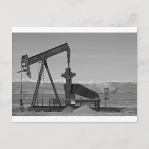 Colorado Rocky Mountain Oil Wells Bw Briefkaart