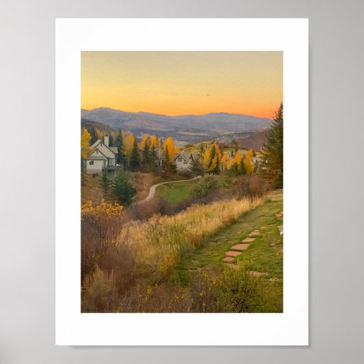 Colorado Rocky Mountain Sunset Design Poster (Voorkant)