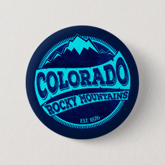 Colorado Rocky Mountains blauwgroen blauw inktknop Ronde Button 5,7 Cm