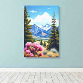 Colorado Rocky Mountains Bloeiende Cactus Canvas Afdruk