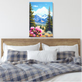 Colorado Rocky Mountains Bloeiende Cactus Canvas Afdruk (Insitu (Slaapkamer))