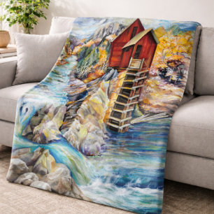 Colorado Rocky Mountains Crystal Mill Fleece Deken