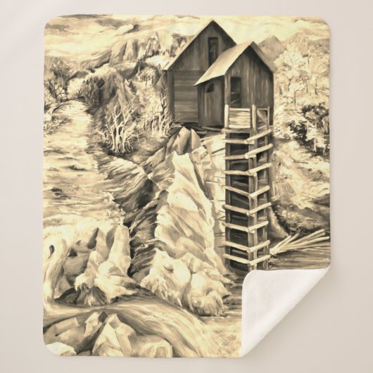 Colorado Rocky Mountains Crystal Mill Sherpa Deken (Voorkant)