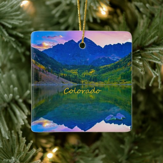 Colorado Rocky Mountains en Lake Keramisch Ornament (Boom)
