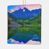 Colorado Rocky Mountains en Lake Keramisch Ornament (Links)