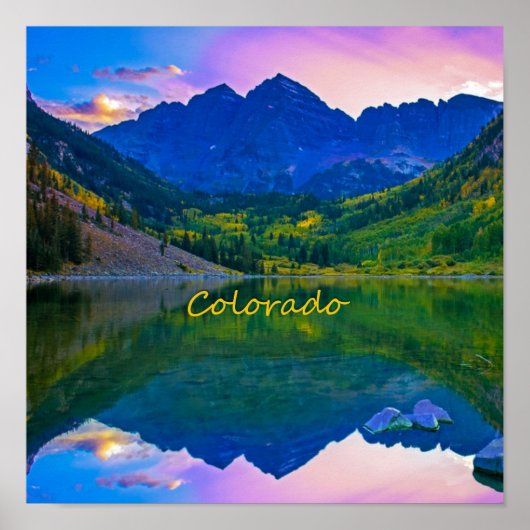Colorado Rocky Mountains en Lake Poster (Voorkant)